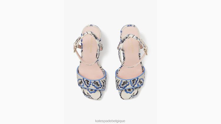sandales delphine Kate Spade femmes chaussure D8288506 parchemin pique-nique floral