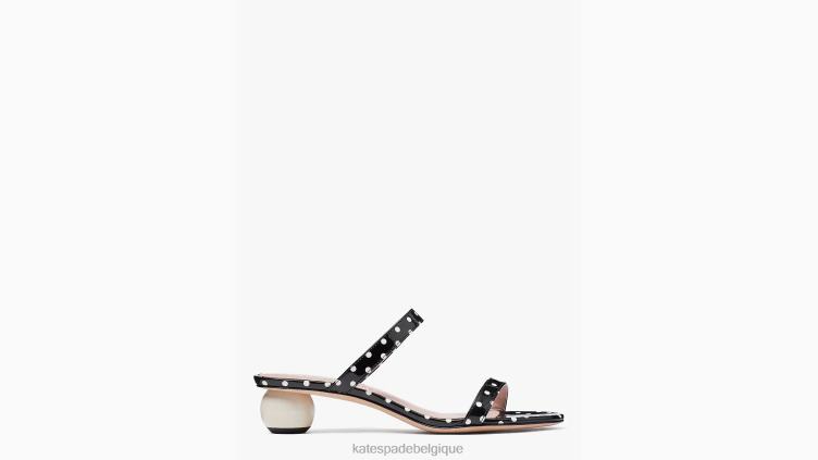 sandales à enfiler palm springs Kate Spade femmes chaussure D8288591 noir/crème