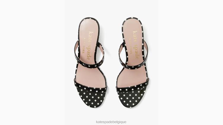 sandales à enfiler palm springs Kate Spade femmes chaussure D8288591 noir/crème