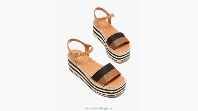 sandales à plateforme de pique-nique Kate Spade femmes chaussure D8288527 bungalow/noir