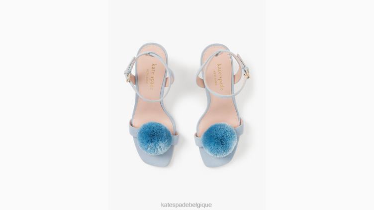 sandales à pompons Amour Kate Spade femmes chaussure D8288546 bleu céleste