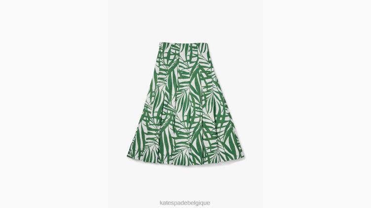 jupe cousue de feuilles de palmier Kate Spade femmes vêtements D8288858 légumes verts amers