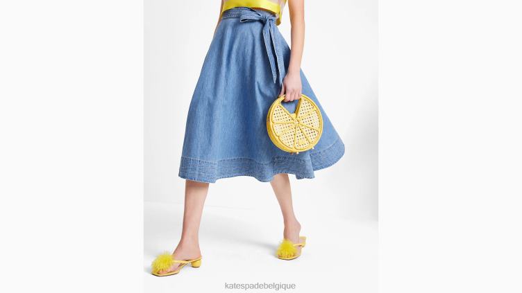 jupe mi-longue en chambray Kate Spade femmes vêtements D8288724 bleu brise d'été