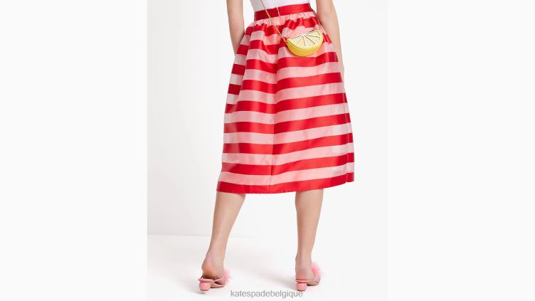 jupe mi-longue en organza à rayures Kate Spade femmes vêtements D8288711 étoile de mer/coccinelle