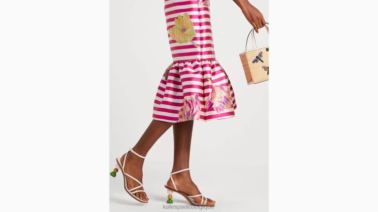 jupe mi-longue à rayures tulipes Kate Spade femmes vêtements D8288737 prune rose