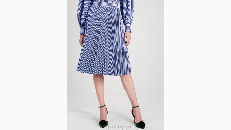jupe plissée à rayures pâtisserie Kate Spade femmes vêtements D8288892 bleu citrine