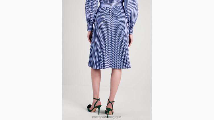 jupe plissée à rayures pâtisserie Kate Spade femmes vêtements D8288892 bleu citrine