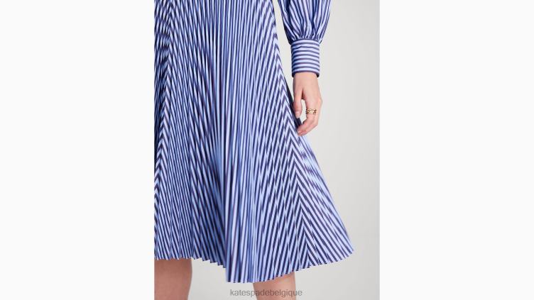 jupe plissée à rayures pâtisserie Kate Spade femmes vêtements D8288892 bleu citrine
