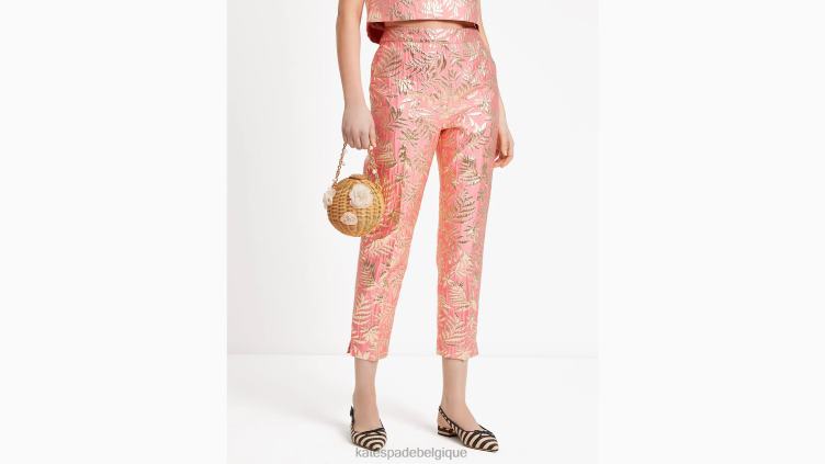 pantalon doris à feuillage tropical Kate Spade femmes vêtements D8288717 étoile de mer/or