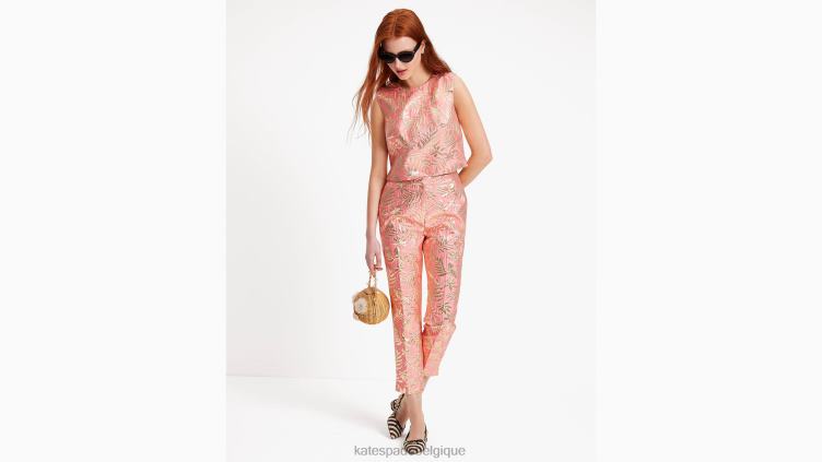 pantalon doris à feuillage tropical Kate Spade femmes vêtements D8288717 étoile de mer/or