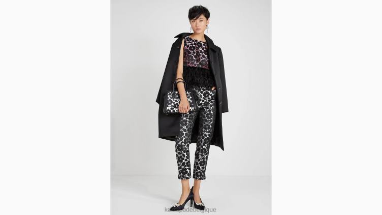 pantalon en brocart jardin rose Kate Spade femmes vêtements D8288922 noir