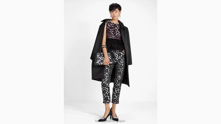 pantalon en brocart jardin rose Kate Spade femmes vêtements D8288922 noir