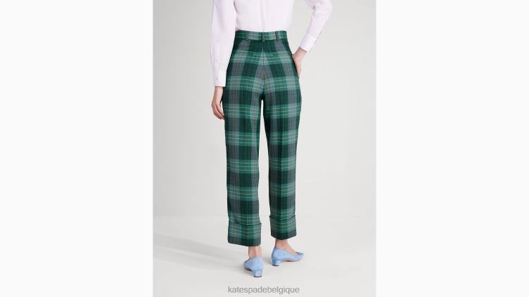 pantalon en laine à carreaux effet serre Kate Spade femmes vêtements D8288968 pinède