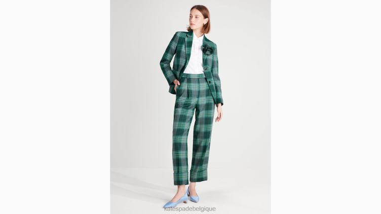 pantalon en laine à carreaux effet serre Kate Spade femmes vêtements D8288968 pinède