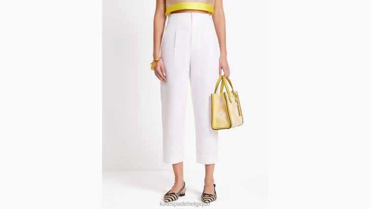 pantalon en popeline à taille nouée Kate Spade femmes vêtements D8288726 blanc frais