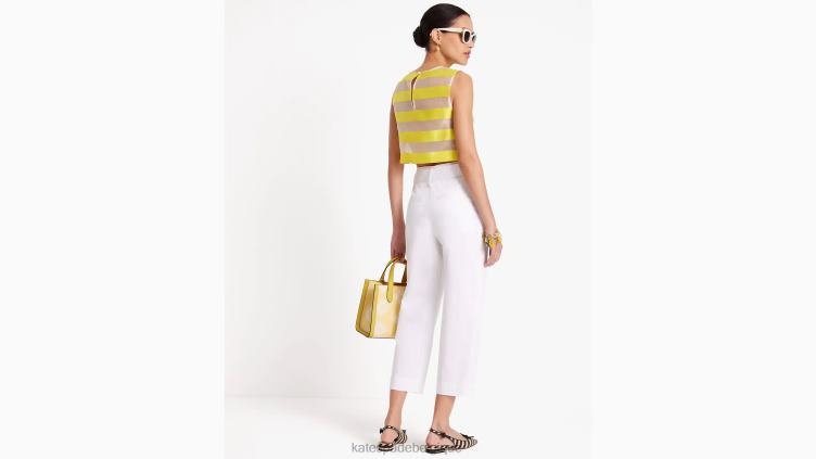 pantalon en popeline à taille nouée Kate Spade femmes vêtements D8288726 blanc frais