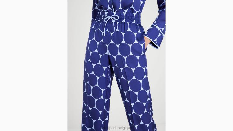 pantalon en sergé de soie à pois joy Kate Spade femmes vêtements D8288925 bleu citrine