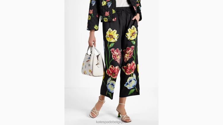 pantalon fleuri placé Kate Spade femmes vêtements D8288738 noir