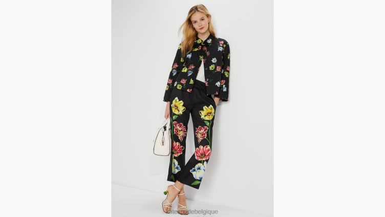 pantalon fleuri placé Kate Spade femmes vêtements D8288738 noir