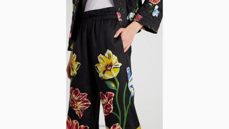 pantalon fleuri placé Kate Spade femmes vêtements D8288738 noir