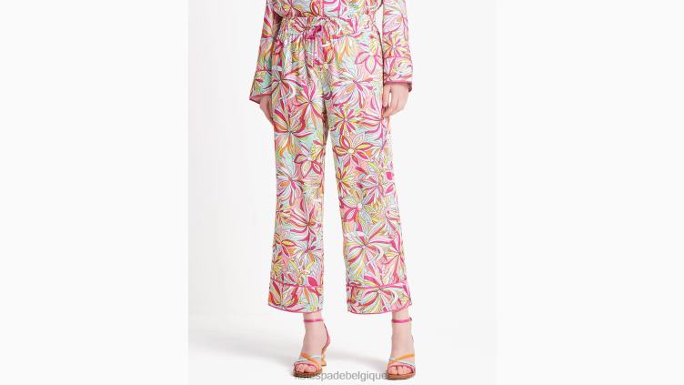 pantalon à fleurs anémone après les heures d'ouverture Kate Spade femmes vêtements D8288681 confiture de roses multi