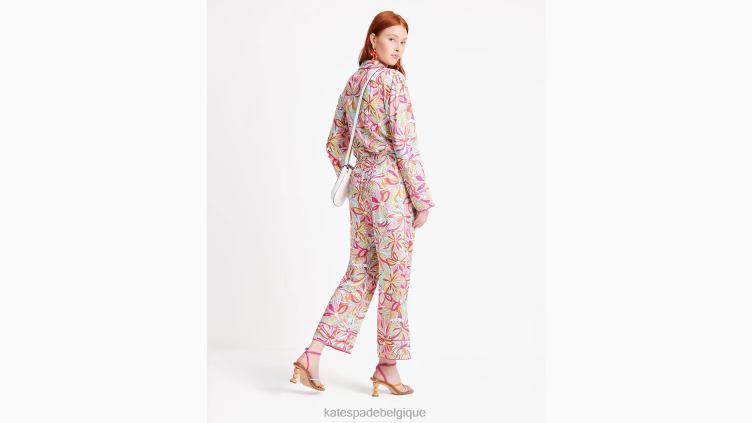 pantalon à fleurs anémone après les heures d'ouverture Kate Spade femmes vêtements D8288681 confiture de roses multi
