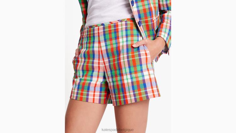 short en seersucker à carreaux côtiers Kate Spade femmes vêtements D8288712 multi