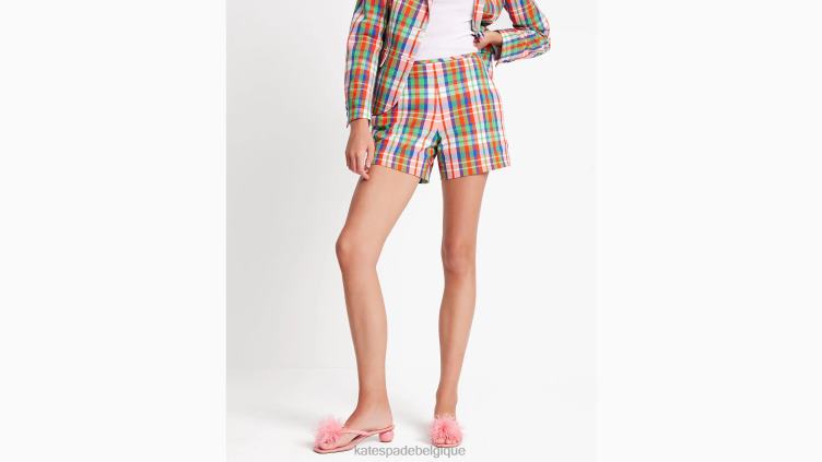 short en seersucker à carreaux côtiers Kate Spade femmes vêtements D8288712 multi