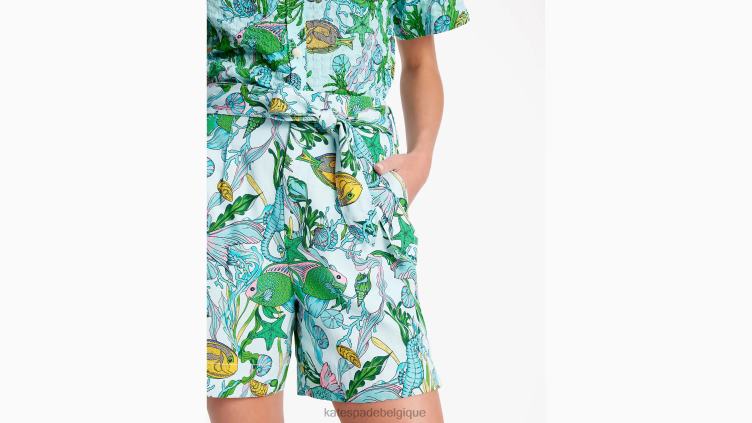 sous le short à taille nouée sous la mer Kate Spade femmes vêtements D8288691 marée basse multi