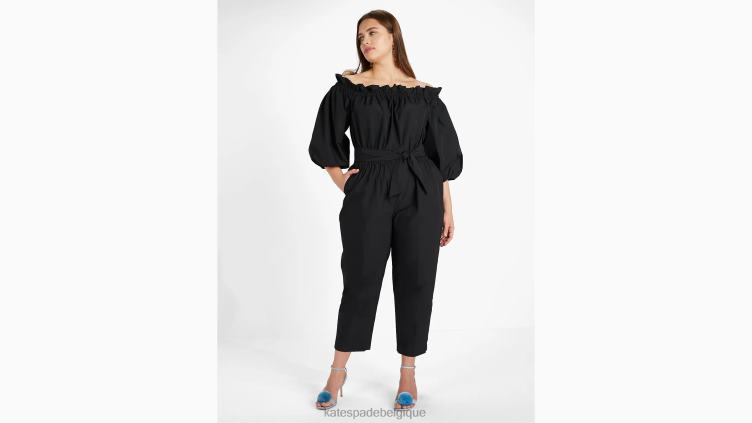 combinaison à épaules dénudées en taffetas Kate Spade femmes vêtements D8288770 noir
