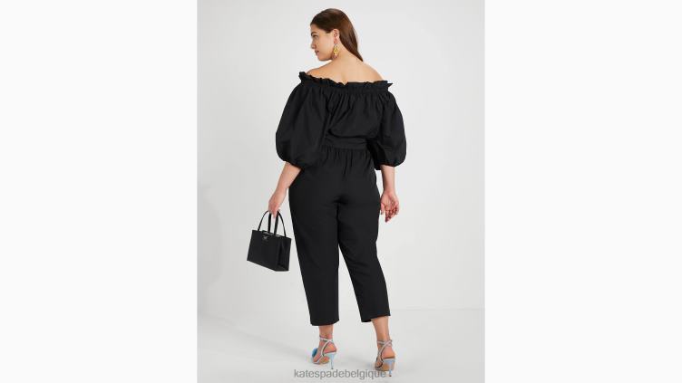 combinaison à épaules dénudées en taffetas Kate Spade femmes vêtements D8288770 noir