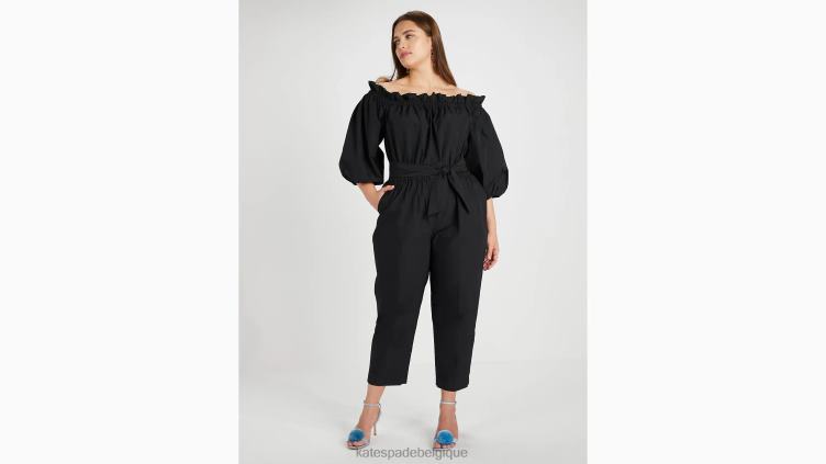combinaison à épaules dénudées en taffetas Kate Spade femmes vêtements D8288770 noir