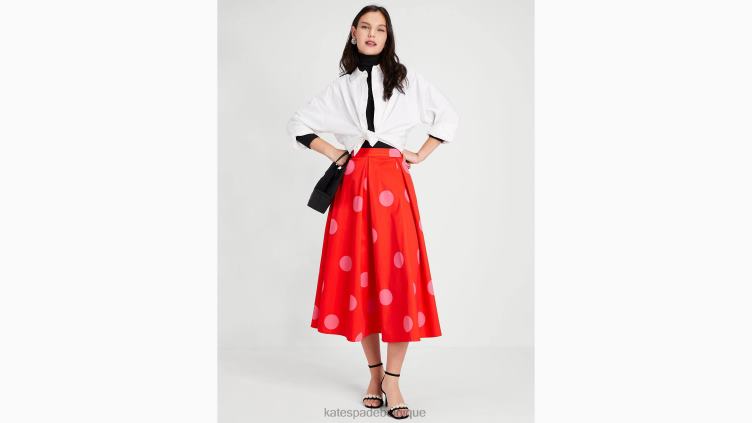 jupe en faille à pois géants Kate Spade femmes vêtements D8288877 flamme écarlate