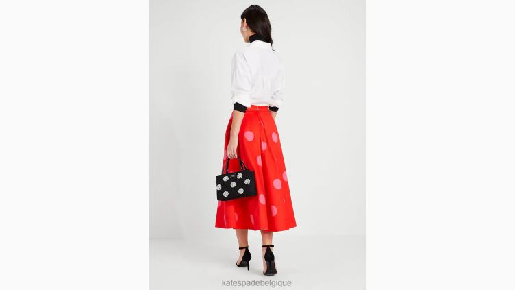 jupe en faille à pois géants Kate Spade femmes vêtements D8288877 flamme écarlate