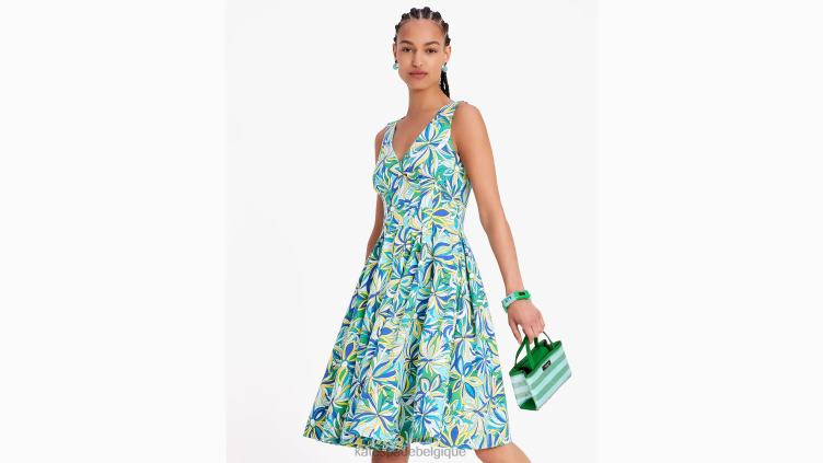 robe amelia à fleurs anémone Kate Spade femmes vêtements D8288680 bleu glacier multicolore