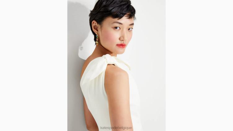 robe asymétrique en sergé Kate Spade femmes vêtements D8288705 crème française