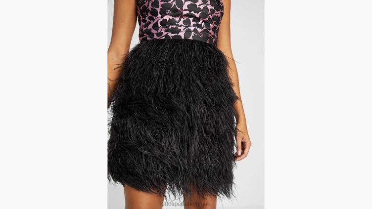 robe à bordure en plumes rose garden Kate Spade femmes vêtements D8288880 nuage rose