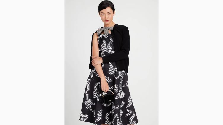 robe à bretelles avec nœud Kate Spade femmes vêtements D8288884 noir