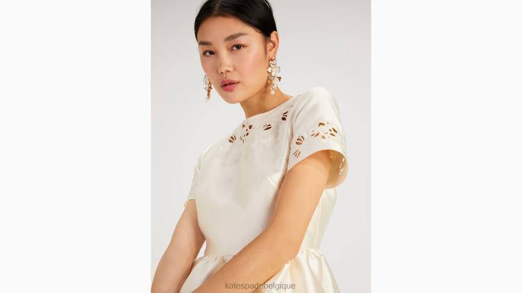 robe à broderies Kate Spade femmes vêtements D8288745 crème française