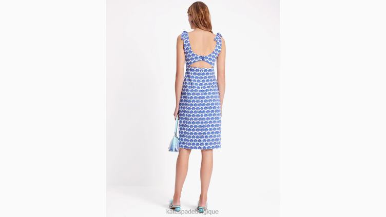 robe coquillage à épaules nouées Kate Spade femmes vêtements D8288696 myrtille/crème