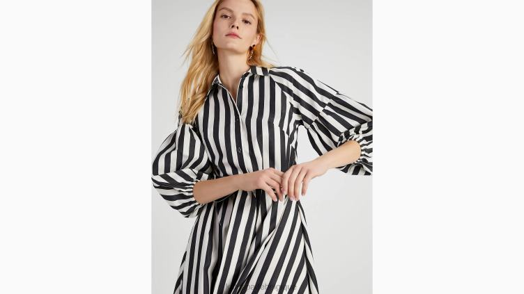 robe dakota à rayures terrasse Kate Spade femmes vêtements D8288751 noir/crème