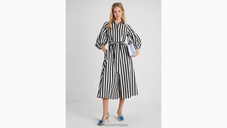 robe dakota à rayures terrasse Kate Spade femmes vêtements D8288751 noir/crème