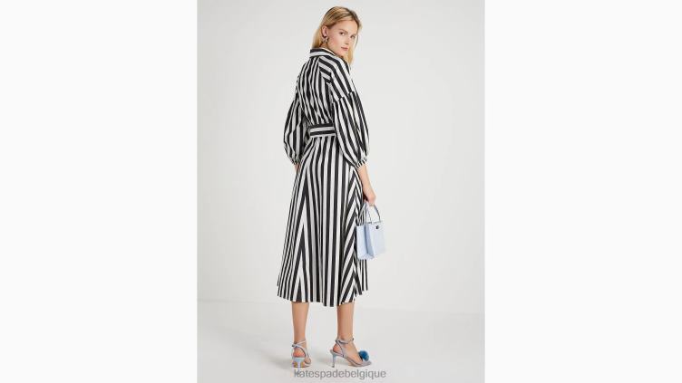 robe dakota à rayures terrasse Kate Spade femmes vêtements D8288751 noir/crème