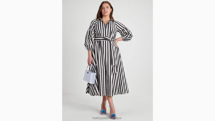 robe dakota à rayures terrasse Kate Spade femmes vêtements D8288751 noir/crème