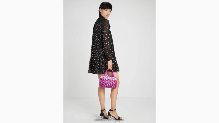 robe droite à pois métallisés et col noué Kate Spade femmes vêtements D8288886 multi