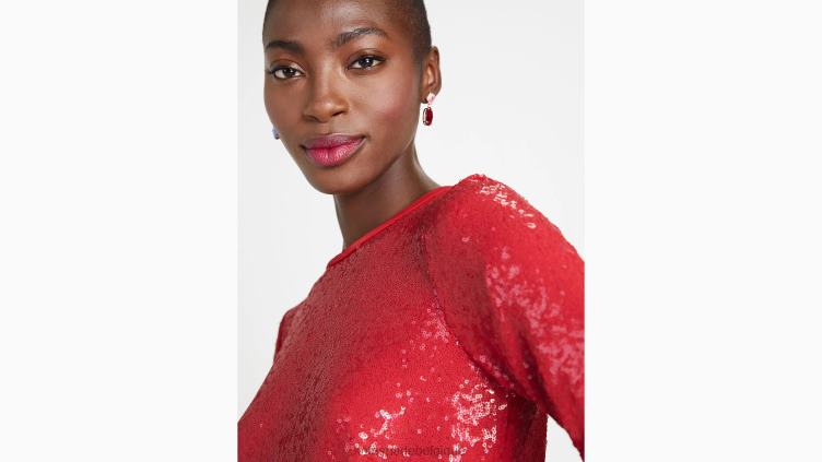 robe droite à sequins Kate Spade femmes vêtements D8288903 moteur rouge