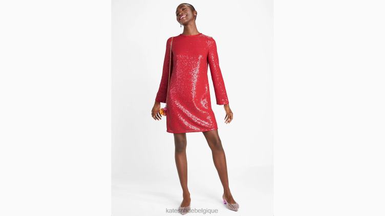 robe droite à sequins Kate Spade femmes vêtements D8288903 moteur rouge