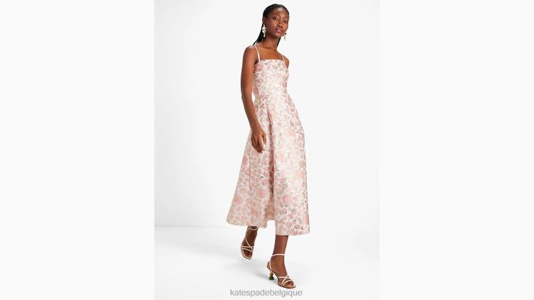robe en brocart à boutons fleuris Kate Spade femmes vêtements D8288761 rose bouton de rose