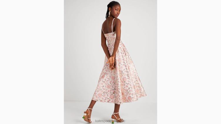 robe en brocart à boutons fleuris Kate Spade femmes vêtements D8288761 rose bouton de rose
