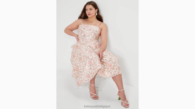 robe en brocart à boutons fleuris Kate Spade femmes vêtements D8288761 rose bouton de rose